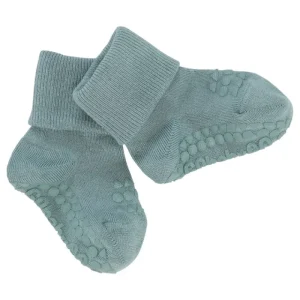 Store Bambus Non-Slip Sokker 1-2Ar - Dusty Blue Kravletid