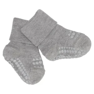 Store Bambus Non-Slip Sokker 6-12Mdr. - Grey Melange Kravletid