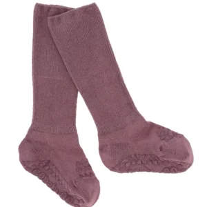 Clearance Bambus Non-Slip Sokker 6-12Mdr. - Misty Plum Kravletid