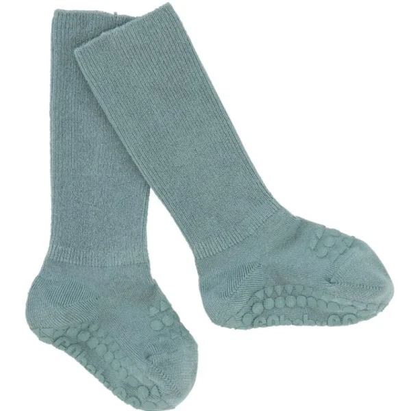 Store Bambus Non-Slip Sokker 1-2Ar - Dusty Blue Kravletid