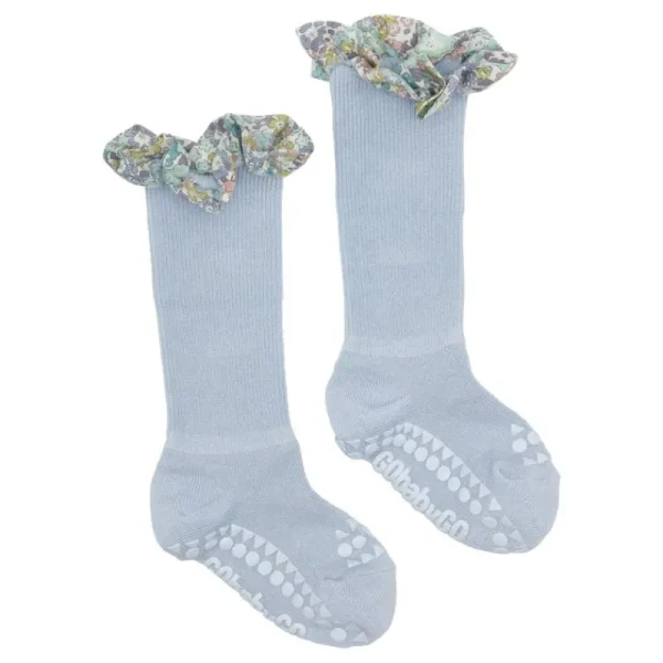 Clearance Bambus Non-Slip Sokker 2-3Ar - Sky Blue/Liberty Kravletid