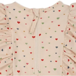 Flash Sale Konges Slojd Manuca Frill Onesie Str.18 Mdr, Multi Hearts Badetøj