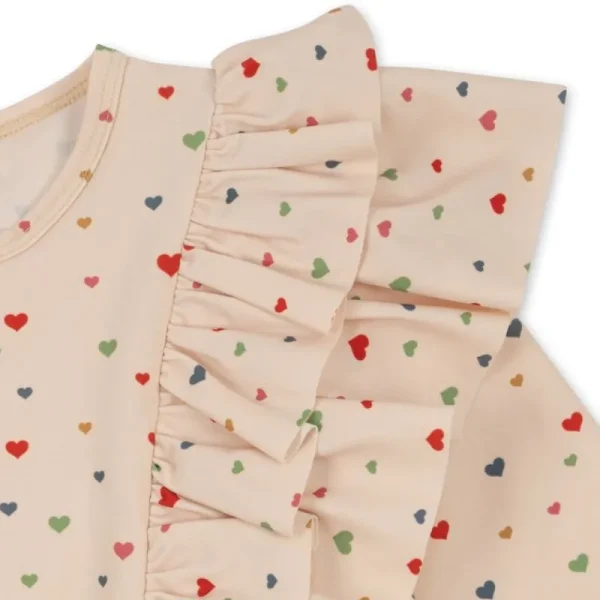 Flash Sale Konges Slojd Manuca Frill Onesie Str.18 Mdr, Multi Hearts Badetøj