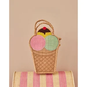 Discount Raffia Taske - Nature/Ice Cream Opbevaring